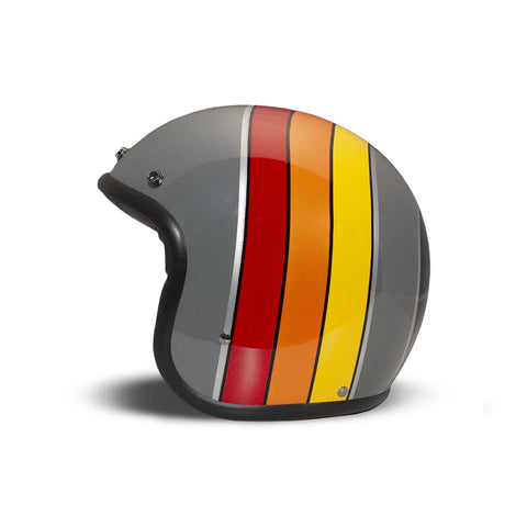 Harley Davidson (DMD -Produkt) Vintage Jet Curve Motorradhelm - grau gelb orange rot ref.1jts300cv