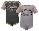 Harley Davidson Harley -Davidson® Pack de 2 Coste Coste Colorblock Girl - Gris / Rose Réf.