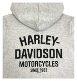 Harley -Davidson® Big Boys' B&S Logo Sweatshirt Pullover Terry Hooded Sweatshirt - Gray Ref. 6590215