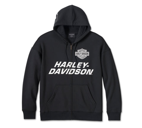 Harley Davidson Zip-up Sweatshirt mit Scaramin 'Eagle Herrenhaube-Schwarz-Schönheit Ref 96011-24VM