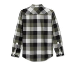 Harley Davidson Flash Shirt Essence mit langen Ärmeln - Plaid - Harley Black & Grape Leaf Ref. 96030-25VM