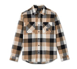 Harley Davidson Flash Shirt Essenz mit Langarmern - Plaid - Harley Black & Tannin Ref.96032-25VM