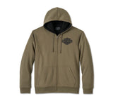 Harley Davidson con Bar & Shield en Sherpa y con cremallera delantera - Ref. Grape Leaf.