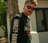 HARLEY DAVIDSON Camicia a maniche lunghe da uomo con stelle e strisce - Harley Black REF.96178-26VM