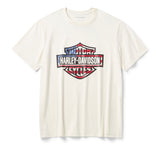 Camisa Manga Corta HARLEY DAVIDSON Hombre Estrellas y Rayas - Cloud Dancer REF.96179-26VM