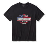 HARLEY DAVIDSON Herren-Kurzarmhemd mit Sternen und Streifen – Harley Black REF.96180-26VM