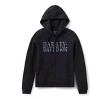HARLEY DAVIDSON Winged Glitter Full Zip Hoodie für Damen REF. 96221-26VW