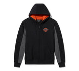 HARLEY DAVIDSON Herren H-D Essential Full Zip Hoodie – Farbblock – Harley Black & Asphalt REF.96422-26VM