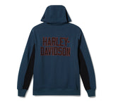 HARLEY DAVIDSON Sweat à capuche zippé H-D Essential pour hommes - Colorblock - Minuit et Harley Noir REF.96423-26VM