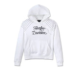 Sudadera de Harley Davidson con jersey femenino encapuchado con Borchia - Ref. White Bright.