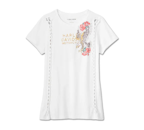 Harley Davidson American traditionnel Rip & Ripair T -Shirt, pour les femmes - Bright White Ref.96584-24VW