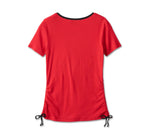 Harley Davidson iluminó el bar y escudo t -shirt for Women -Red On Ref.96591-24VW