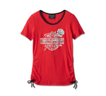 Harley Davidson Illuminated T -shirt Bar & Shield for women - Red on Ref.96591-24VW