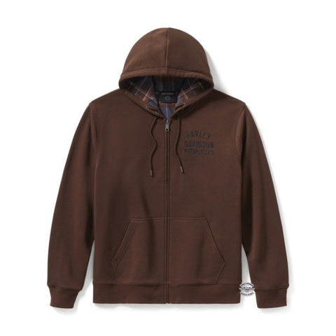 Sweat zippé doublé à carreaux Harley-Davidson pour hommes REF. 96784-25VM