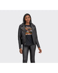 Harley Davidson Harley-Davidson® Jacket Woman Bezel Biker Collar Leather Jacket Ref.97006-22ep