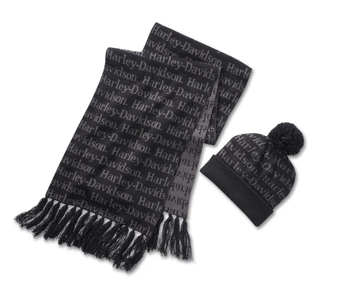 HARLEY DAVIDSON Set regalo beanie e sciarpa Harley-Davidson - Harley Black. REF.97671-25VW