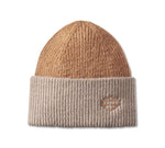 Harley Davidson Beanie Open Bar & Shield - Cashew Ref