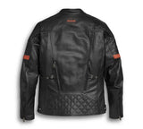 HARLEY DAVIDSON Giacca in pelle da uomo impermeabile Vanocker H-D con Triple Vent System REF.98000-20EM