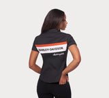 Harley Davidson -Shirt mit Front Reißverschluss Crew Stripe Women Ref. 99114-22VW