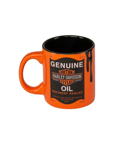 Harley-Davidson® Oil Can Bar & Shield Logo 18 oz. Kaffeetasse in Orange Keramik Ref.HDX-98642