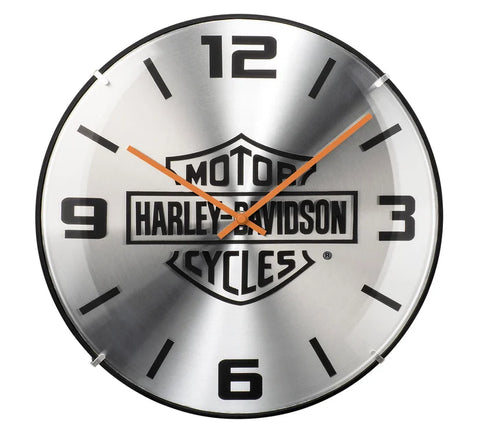 Harley Davidson Convex Wall Clock Bar & Shield Ref.hdx-99245