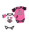 Harley-Davidson® Baby Girls' Princess Creeper Set 2 Pack Pink/White Ref. 3000557