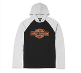 Harley Davidson long sleeve t-shirt with tee-knit hood, black colorblock ref. 96160-22vm