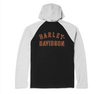 Harley Davidson long sleeve t-shirt with tee-knit hood, black colorblock ref. 96160-22vm