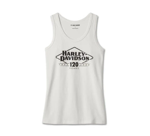 Harley Davidson Ultra Classic Tank Top Top 120 -jähriges Jubiläum für Frauen - Cloud Dancer Ref. 96724-23VW