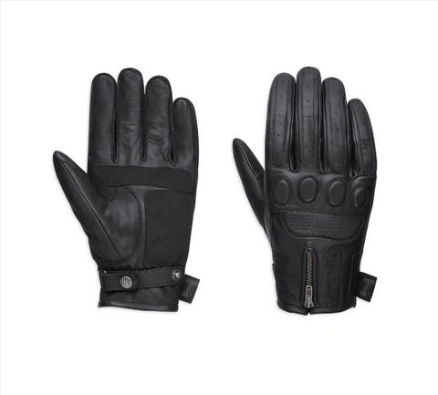 Gants en cuir Harley Davidson avec gant-bl, f / f, 1skull, lthr, hommes, réf. 98367-17EM