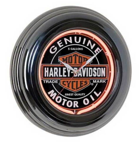 HARLEY-DAVIDSON® Echtöl Can Orange Neon Clock HDL-16617b