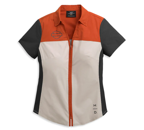 Shirt pour femmes Harley Davidson avec bloc avant avec blocs de couleurs avec logo Horizon Réf.96395-21VW