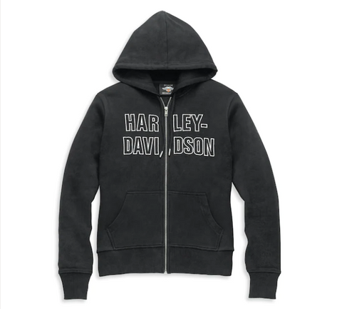 Harley Davidson Black Women's Hoodie-Knit sweatshirt, Black Ref. 96086-22vw