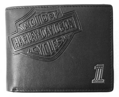 Harley-Davidson leather wallet bar & short ref. CR2338L-Black